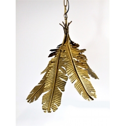 Lampa wisząca metalowa złote liście